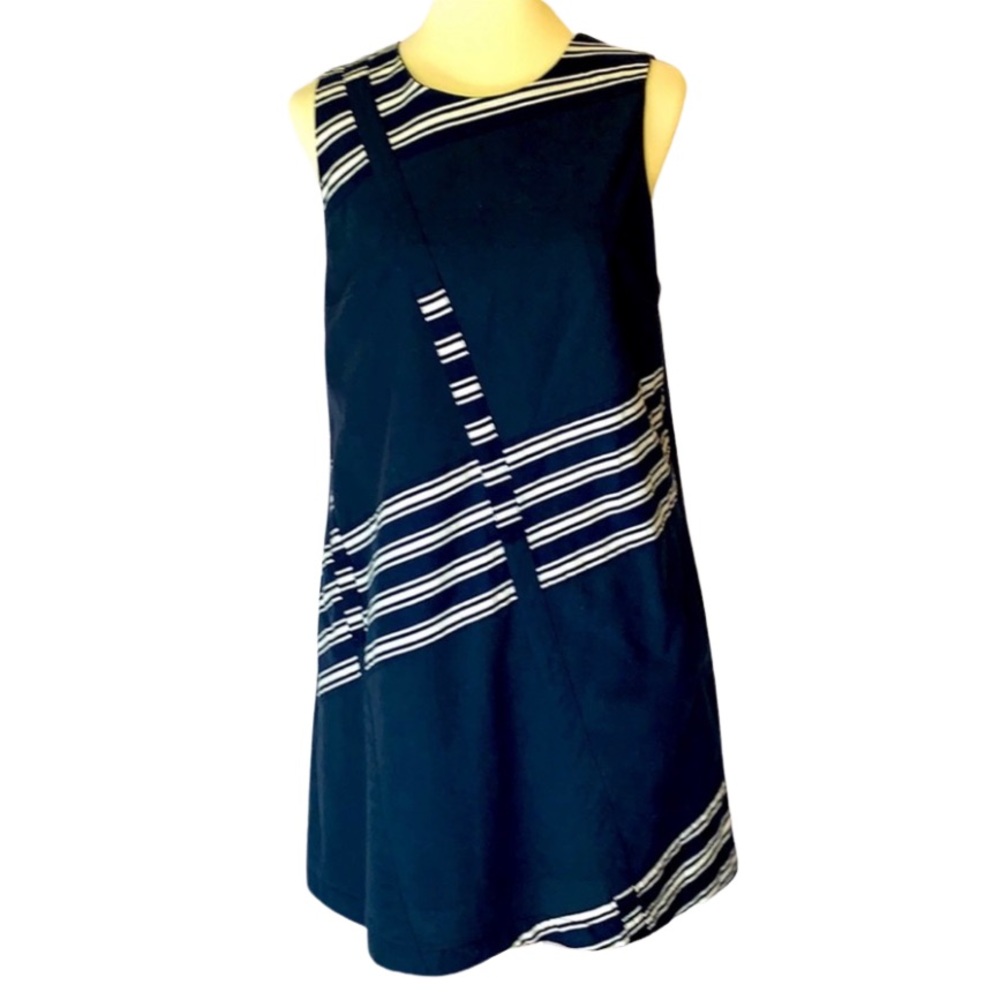 Anthropologie Navy and White Striped Dress
